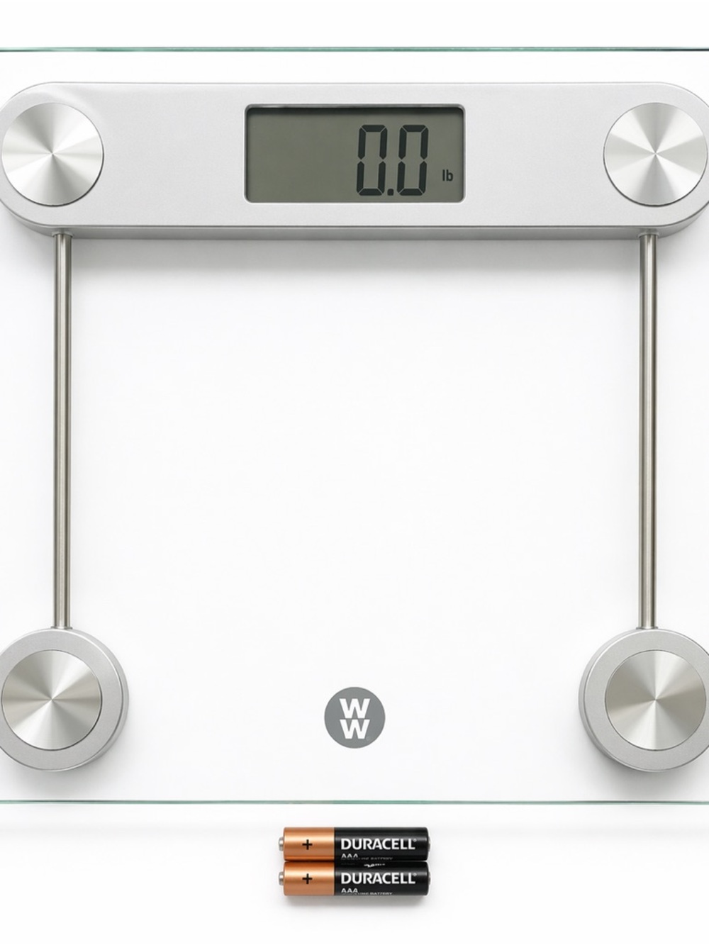 WW Digital Glass Bathroom Scale Clear Glass LCD Works w/ Batteries (included)